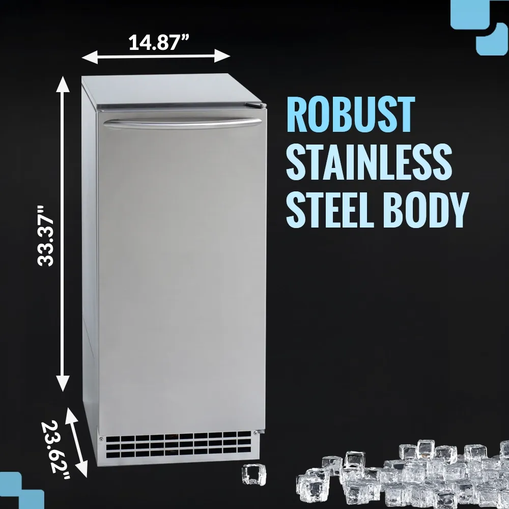 Ice-O-Matic pearl nugget ice undercounter machine head without storage bin, producing soft ice perfect for beverages and hospitality use.