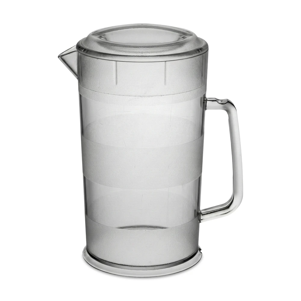 Cambro PC64CW 64 oz. Customizable Covered Plastic Pitcher, 5" Diameter