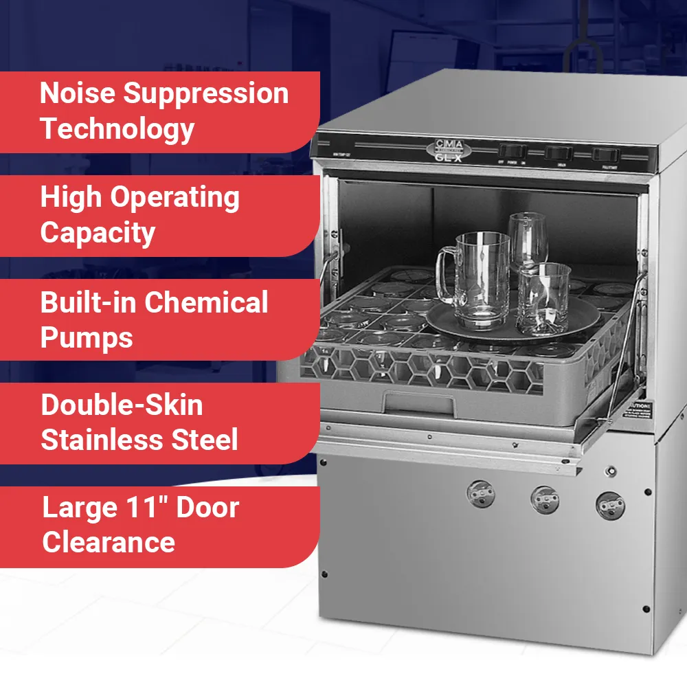 Low-temp CMA undercounter glasswasher for cafes and small restaurantscompact and quiet, it ensures crystal-clear results during peak service hours.