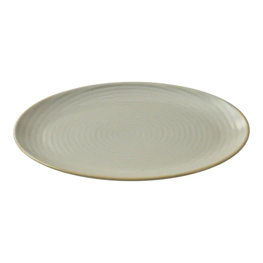 Very small six and a quarter inch oval plate by Yanco China, with a swirled texture perfect for bread, appetizers, or side dishes.