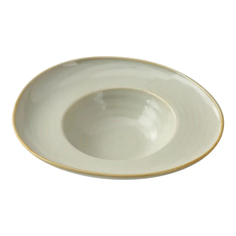 Medium ten ounce Golden Coast dessert plate by Yanco China, featuring a subtly textured surface for understated, refined dessert presentation.