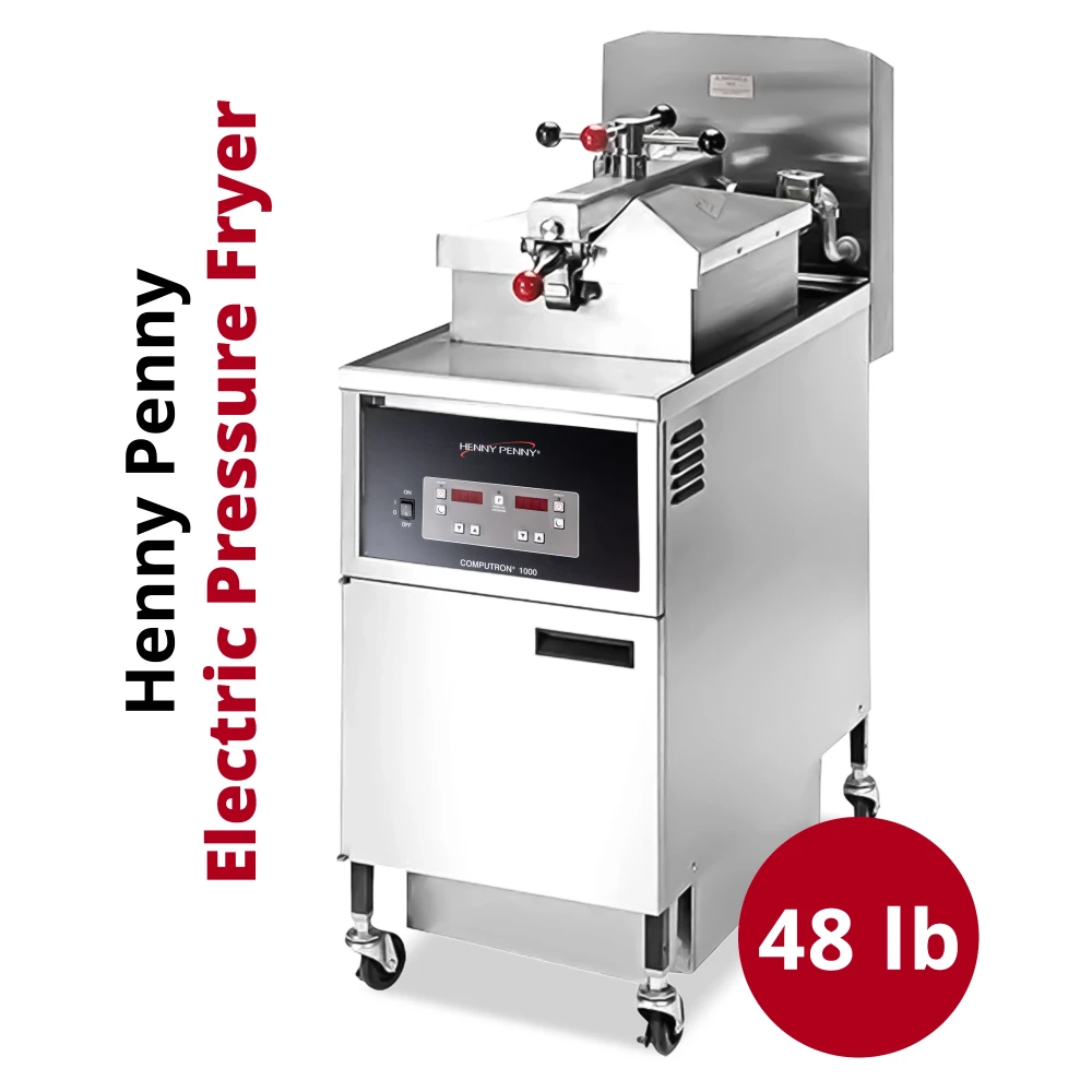 Henny Penny PFE500.01 20" 4-Head Electric Pressure Fryer, 48 lb Vat, Computron 1000 Controls, 208V, 3 Phase