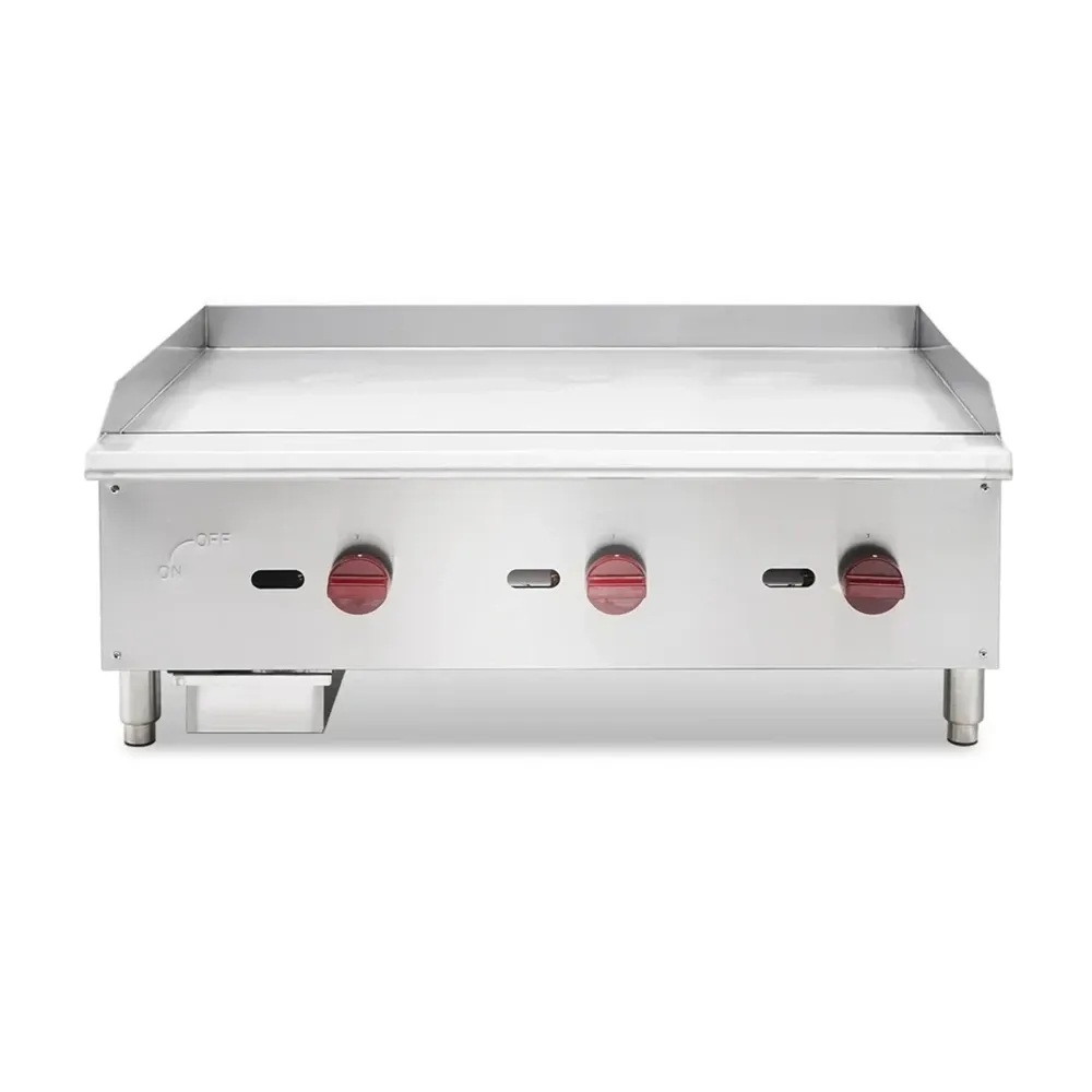 Platinum Flame Series 36" Countertop Gas Griddle, 3 Burners, 90,000 BTU - Convertible