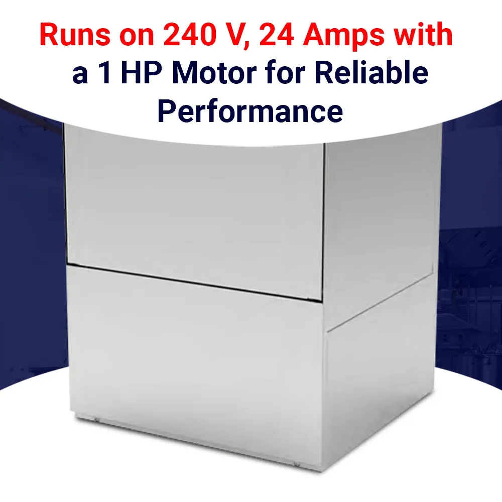 High-temp fill and dump CMA undercounter dishwasher with built-in dispenser, sanitizing cookware and utensils quickly for hotels, cafes, and caterers.