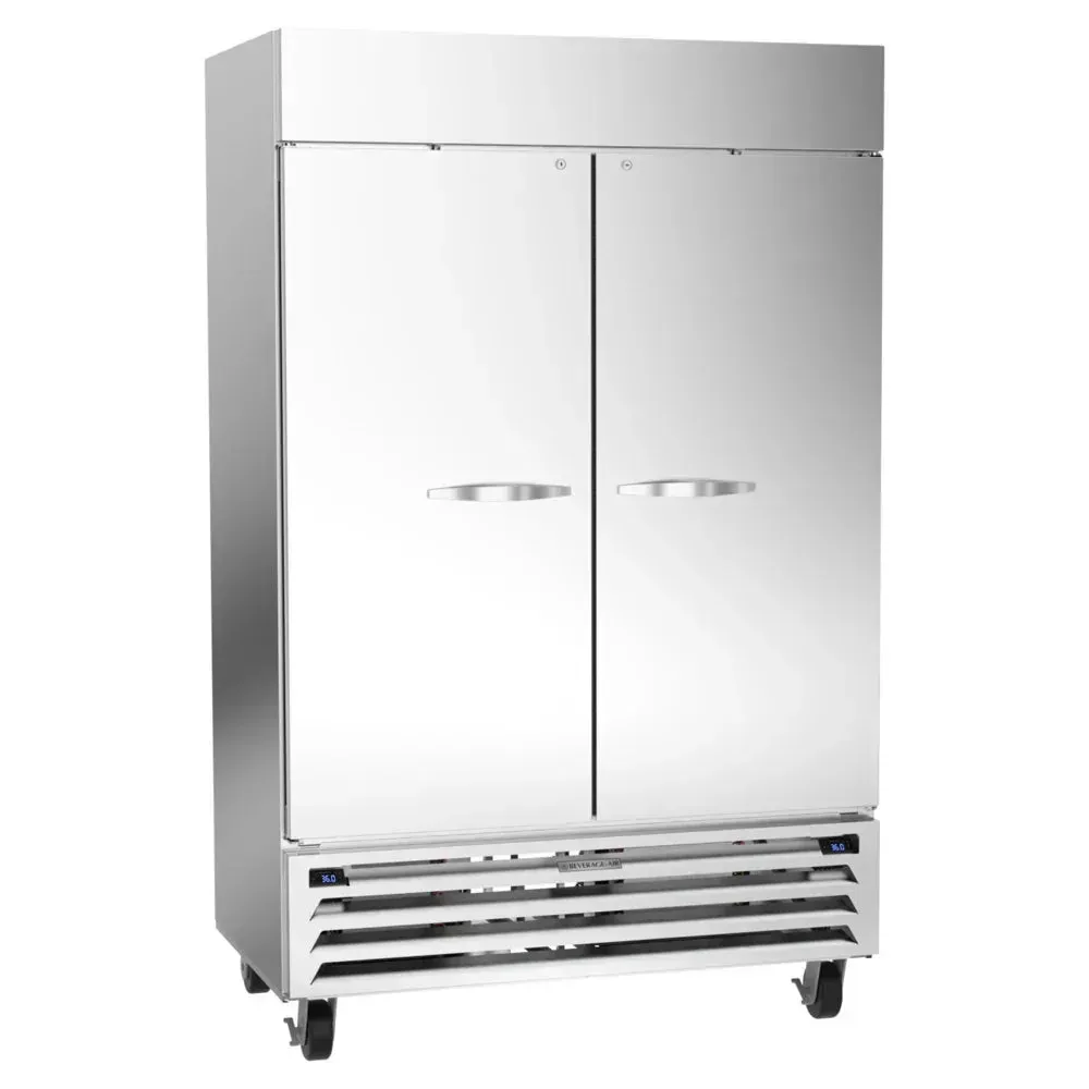 Beverage-Air stainless steel dual temperature reach-in refrigerator freezer for restaurants offers both frozen and refrigerated storage durability.