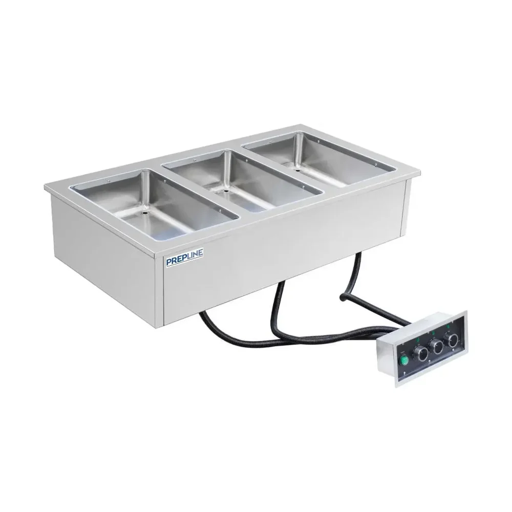 Prepline 3 Stainless Steel Pan Drop-In Hot Food Well, 3300W, 208/240V