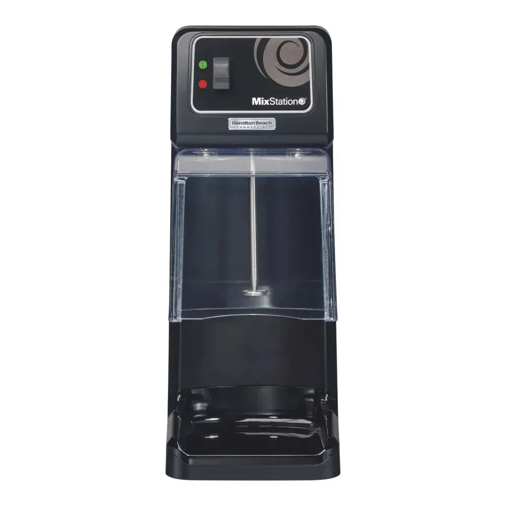 MixStation drink mixer by Hamilton Beach with one-third horsepower induction motor and easy on-off switch, ideal for consistent drink preparation.