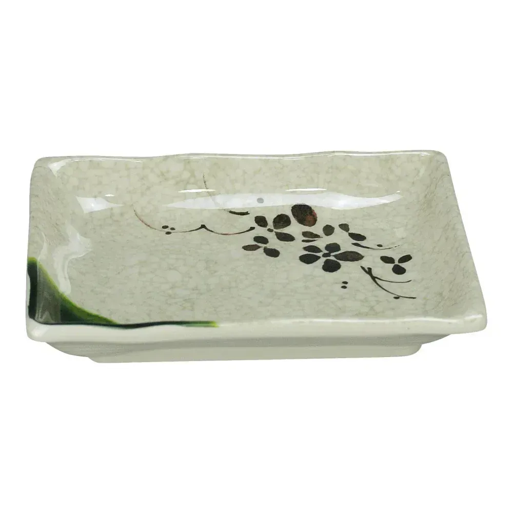 Yanco China beige melamine rectangular plate sturdy and reusable, perfect for catering, bulk serving platter supply, and petite food presentation