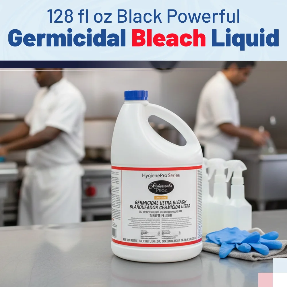 HygienePro Series 128 oz Germicidal Bleach, Black, 6% Ultra, 6/Case