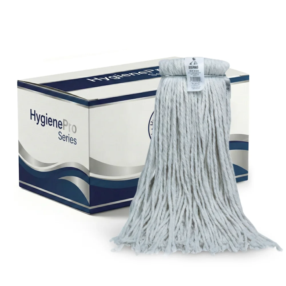 HygienePro Series Cotton Screw Type Mophead 24 With Layflat TE and Ring, 12/Case