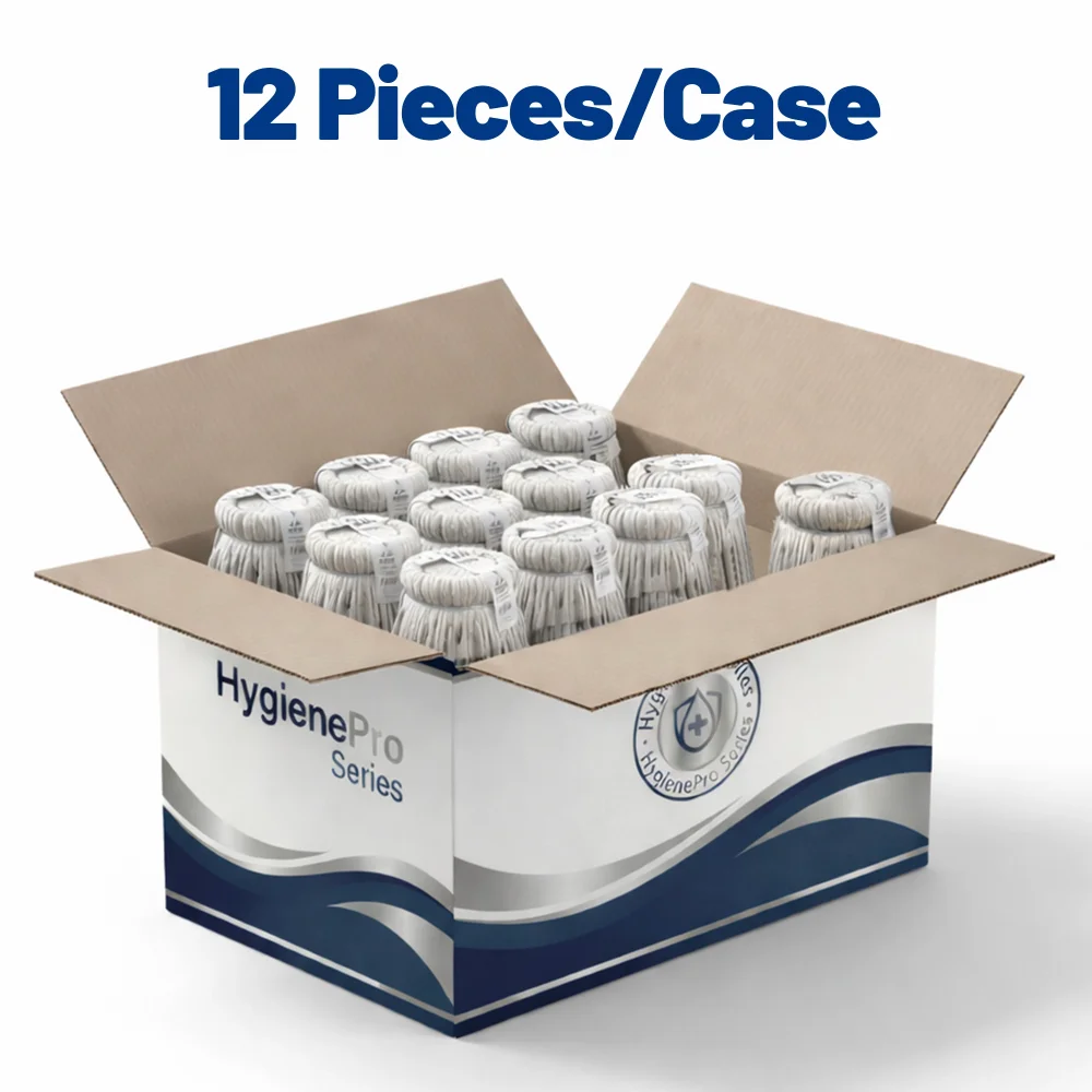 HygienePro Series Cotton Screw Type Mophead 24 With Layflat TE and Ring, 12/Case