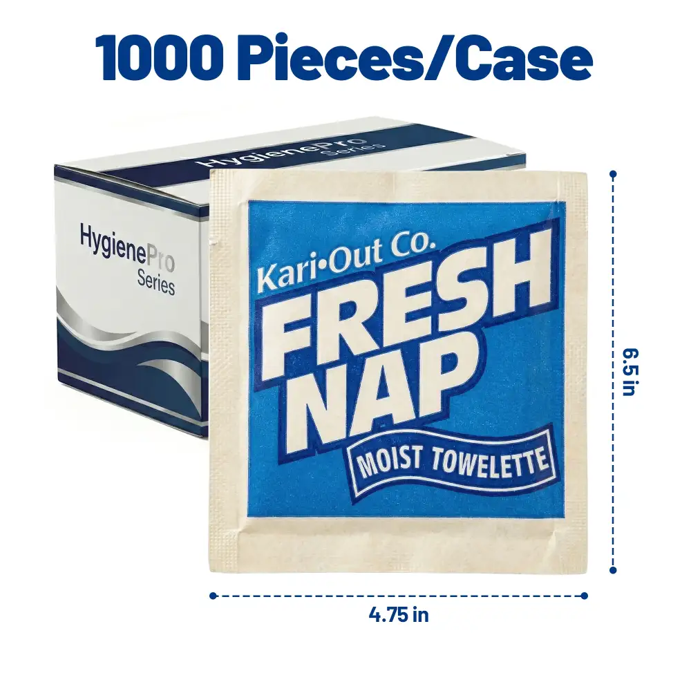 HygienePro Series 6.5" x 4.75" Fresh Nap Moist Towelette, 1000/Case