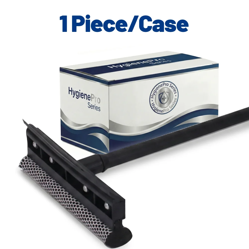HygienePro Series 4" x 2" Window & Car Squeegee with Sponge Head, Plastic, Black