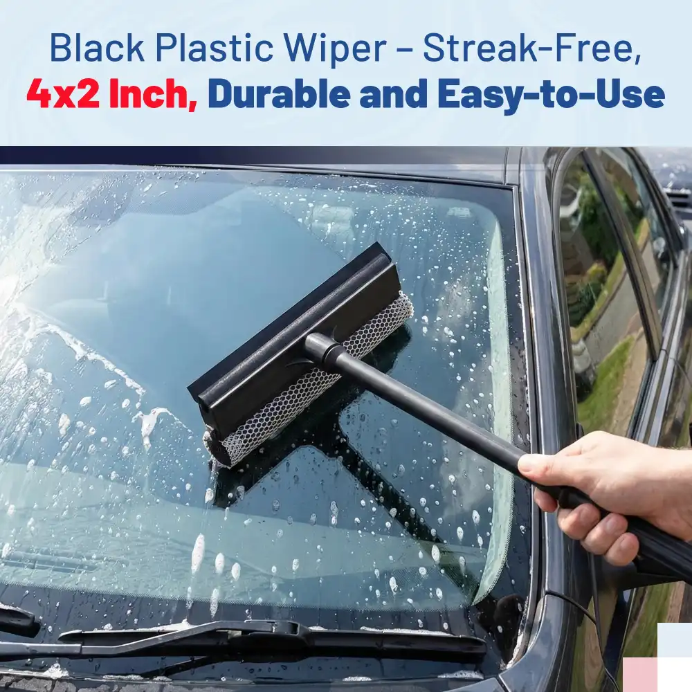 HygienePro Series 4" x 2" Window & Car Squeegee with Sponge Head, Plastic, Black