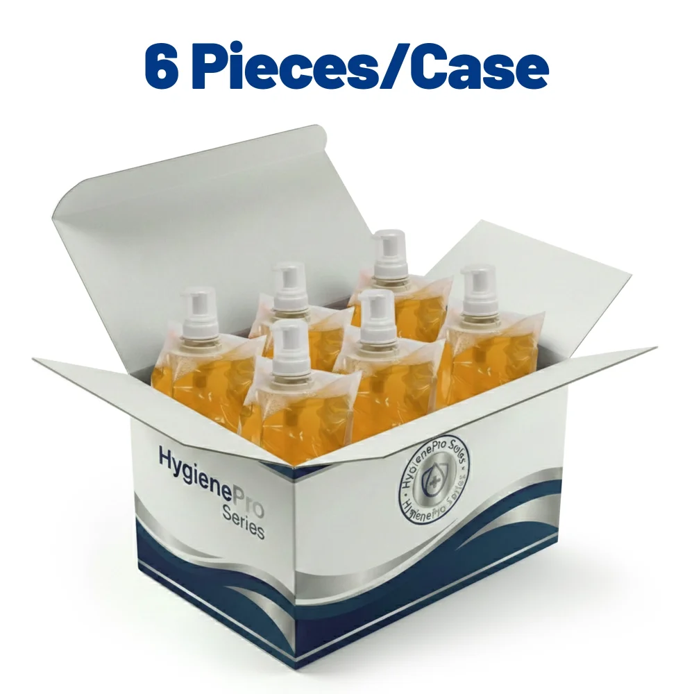 HygienePro Series 1000 ml Foaming Antibacterial Hand Soap, Amber with Citrus, Spice Scent 6/Case