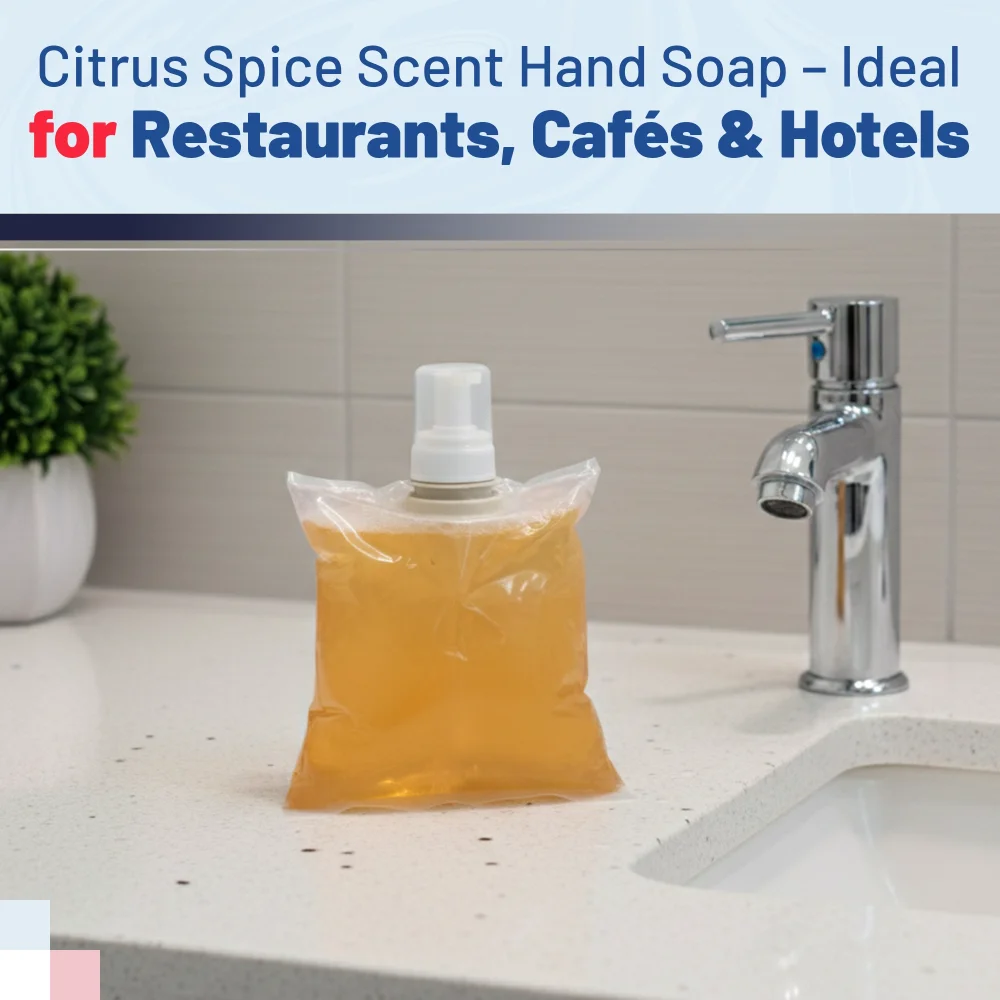 HygienePro Series 1000 ml Foaming Antibacterial Hand Soap, Amber with Citrus, Spice Scent 6/Case