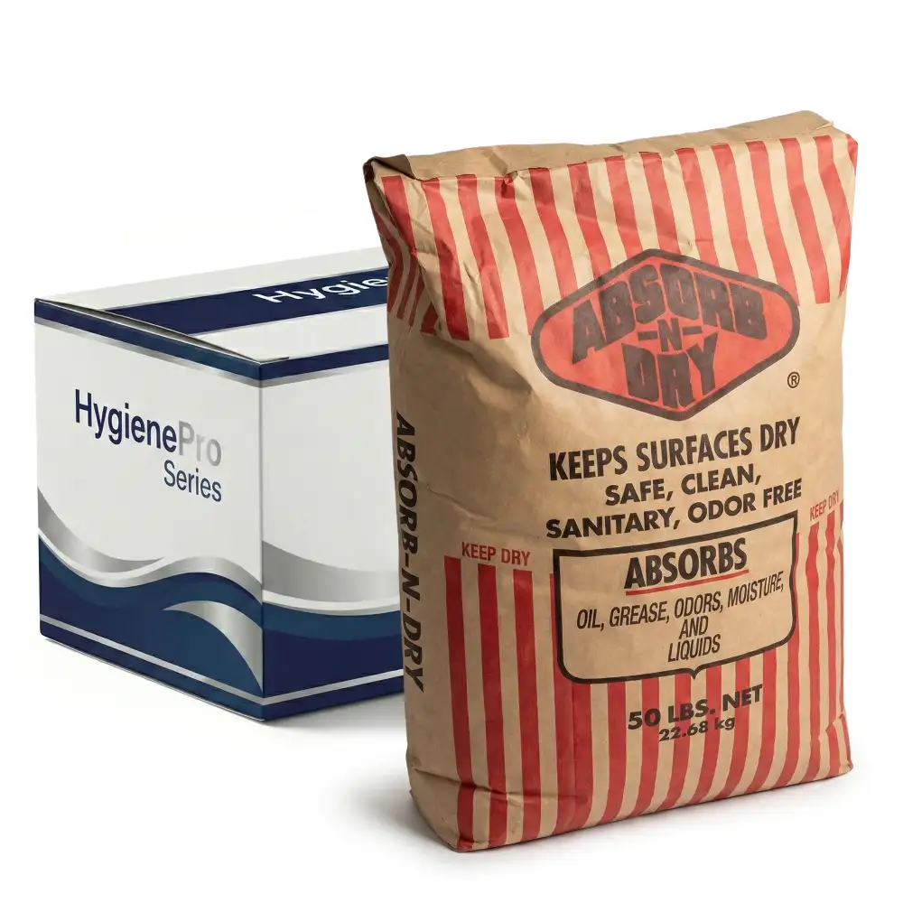 HygienePro Series Absorb-N-Dry, Oil, Grease, Odors, Moisture and Liquids, 50 lbs
