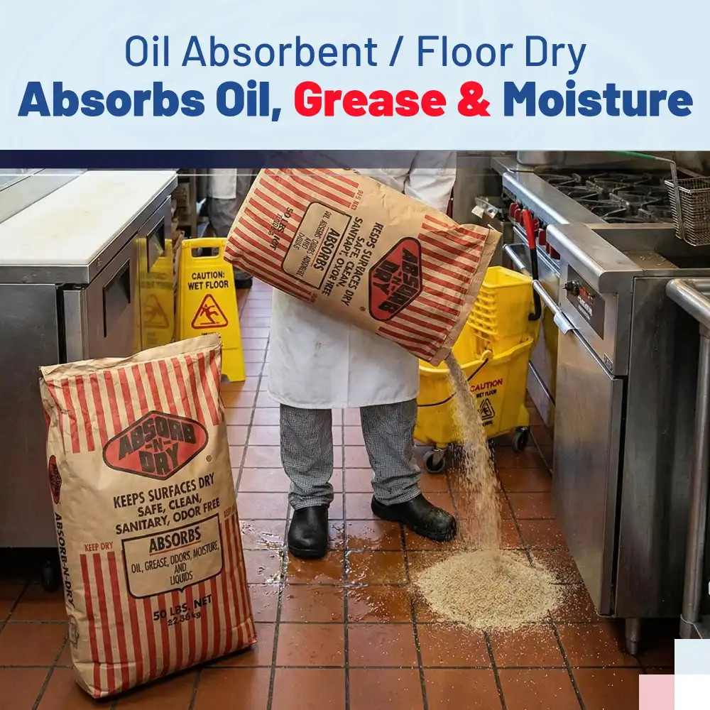 HygienePro Series Absorb-N-Dry, Oil, Grease, Odors, Moisture and Liquids, 50 lbs