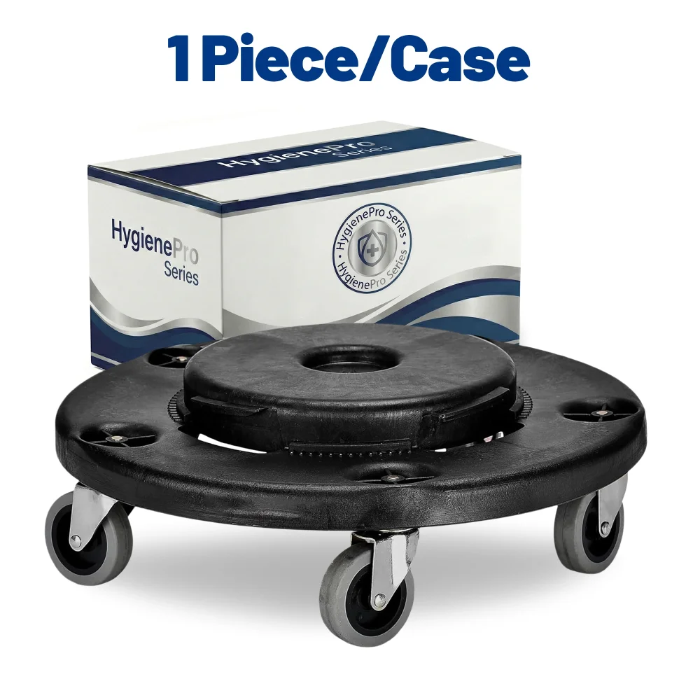 HygienePro Series Universal Dolly for 32, 44, 55 Gal For Round Waste Receptacles, Black
