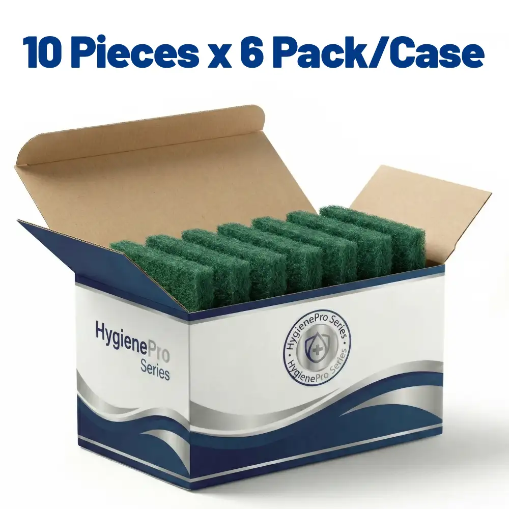HygienePro Series 6" X 9" Scouring Pad Green, Medium Duty, 60/Case