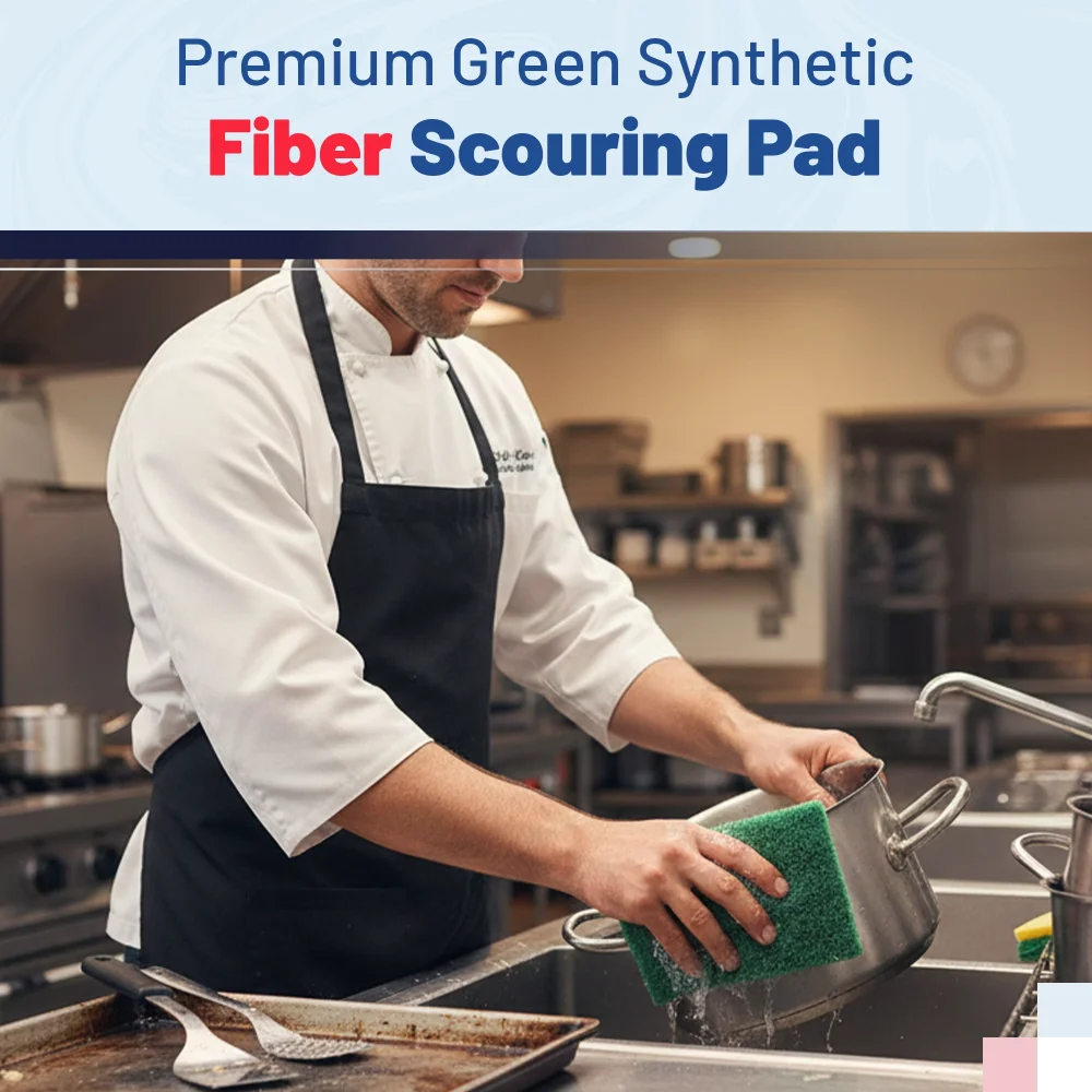 HygienePro Series 6" X 9" Scouring Pad Green, Medium Duty, 60/Case