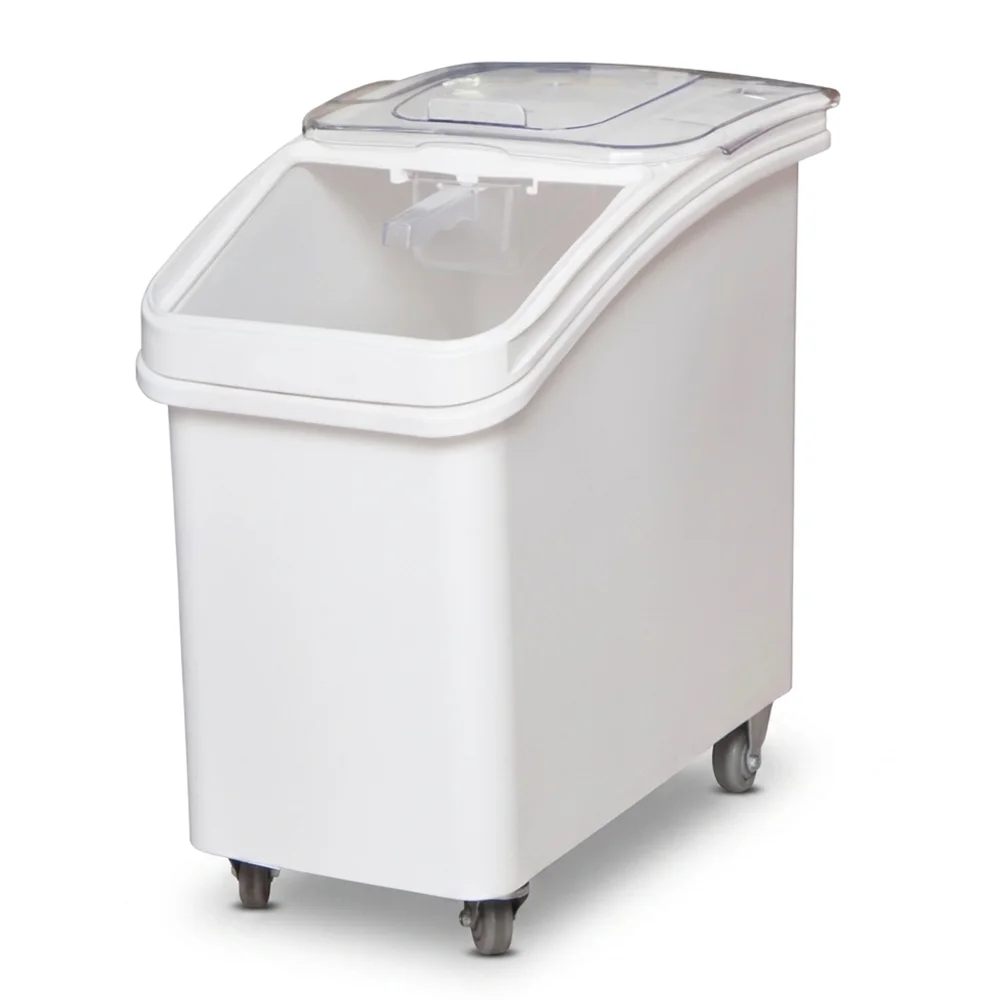 ProKitchen Series Mobile Ingredient Storage Bin with Sliding Lid, 27 Gallon / 680 Cup Capacity, White