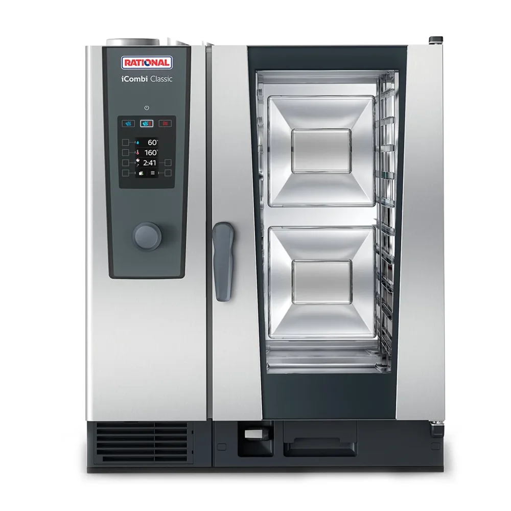 Rational ICC 10-HALF 34" Half Size Combi Oven, Boiler Based, Natural Gas, 120V, 1 Phase