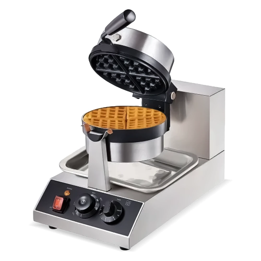 Chefpro Series WF-2205 Commercial Waffle Maker, Non-Stick, Teflon-Coated Baking Pans, Stainless Steel Body, 120V, 1300W