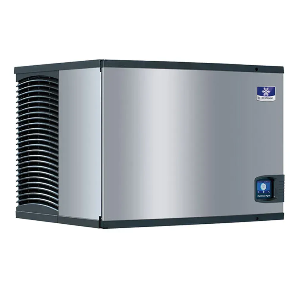 Forty-eight-inch water-cooled cube Manitowoc ice machine head, compact and binless for seamless integration into commercial kitchen layouts.