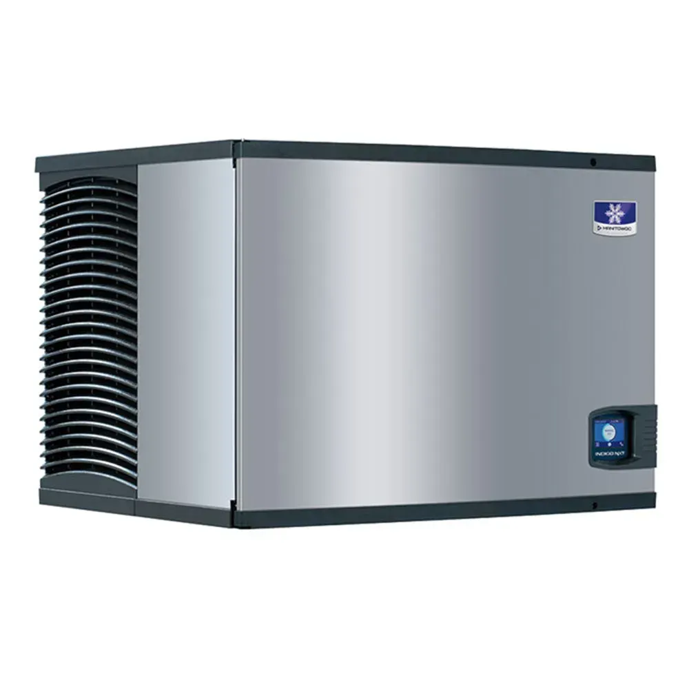 Forty-eight-inch water-cooled dice cube Manitowoc ice machine head supports single phase power, ideal for midsize kitchens with steady output.