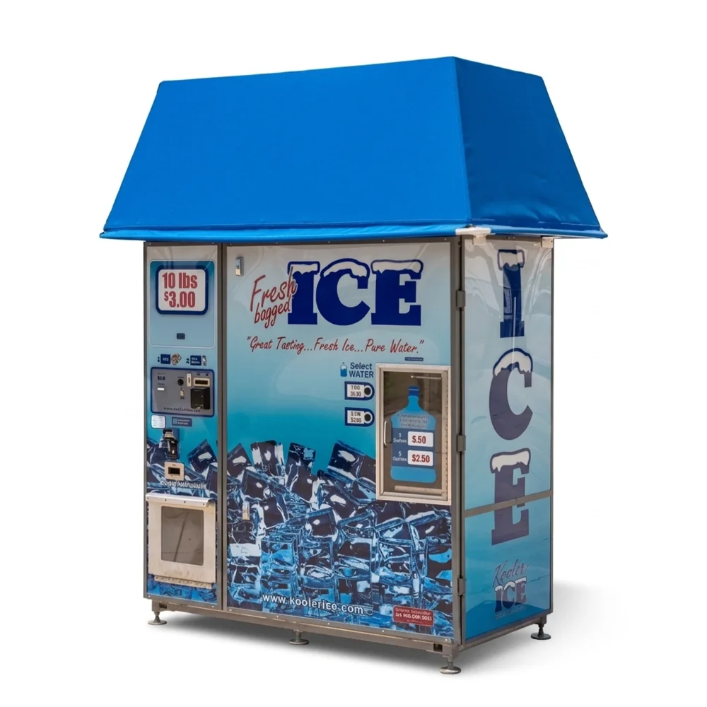 KoolerICE IM600XL Ice & Water Vending Machine, 80–100 Bags Daily, 10 lb Capacity, Auto-Bagging, Remote Monitoring