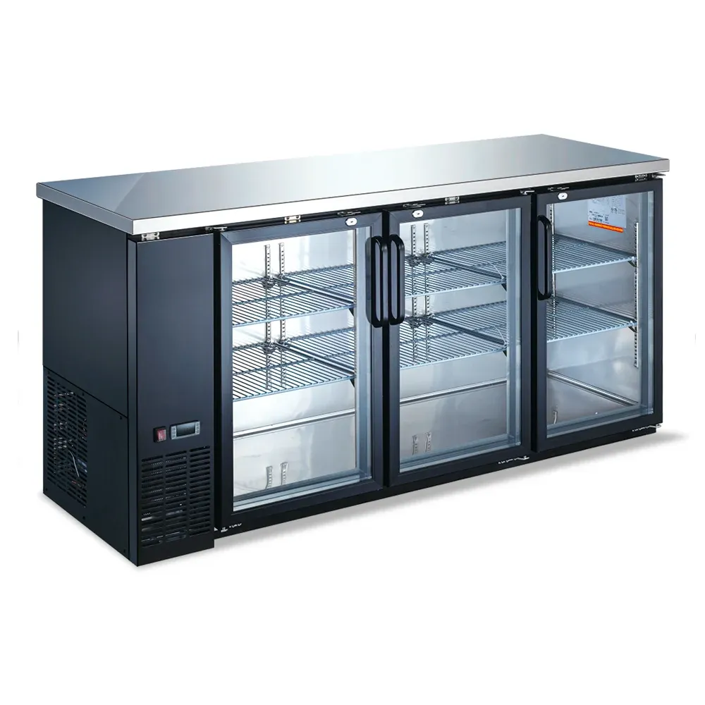 IceVault Series 90” Back Bar Cooler, 3 Glass Doors, 1 Year Warranty