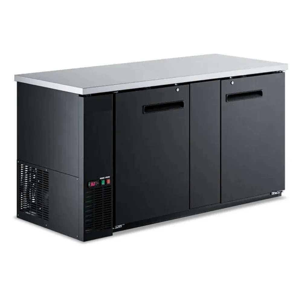 IceVault Series 69” Back Bar Cooler, 2 Solid Doors, 1 Year Warranty