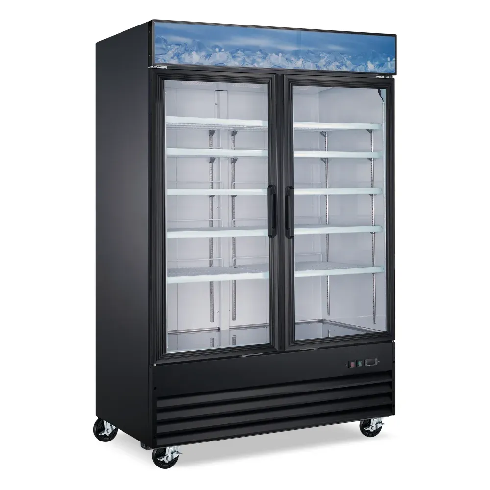IceVault Series 53" Glass Door Merchandiser Freezer, 45 Cu. Ft., 2 Swing Doors, 1 Year Warranty