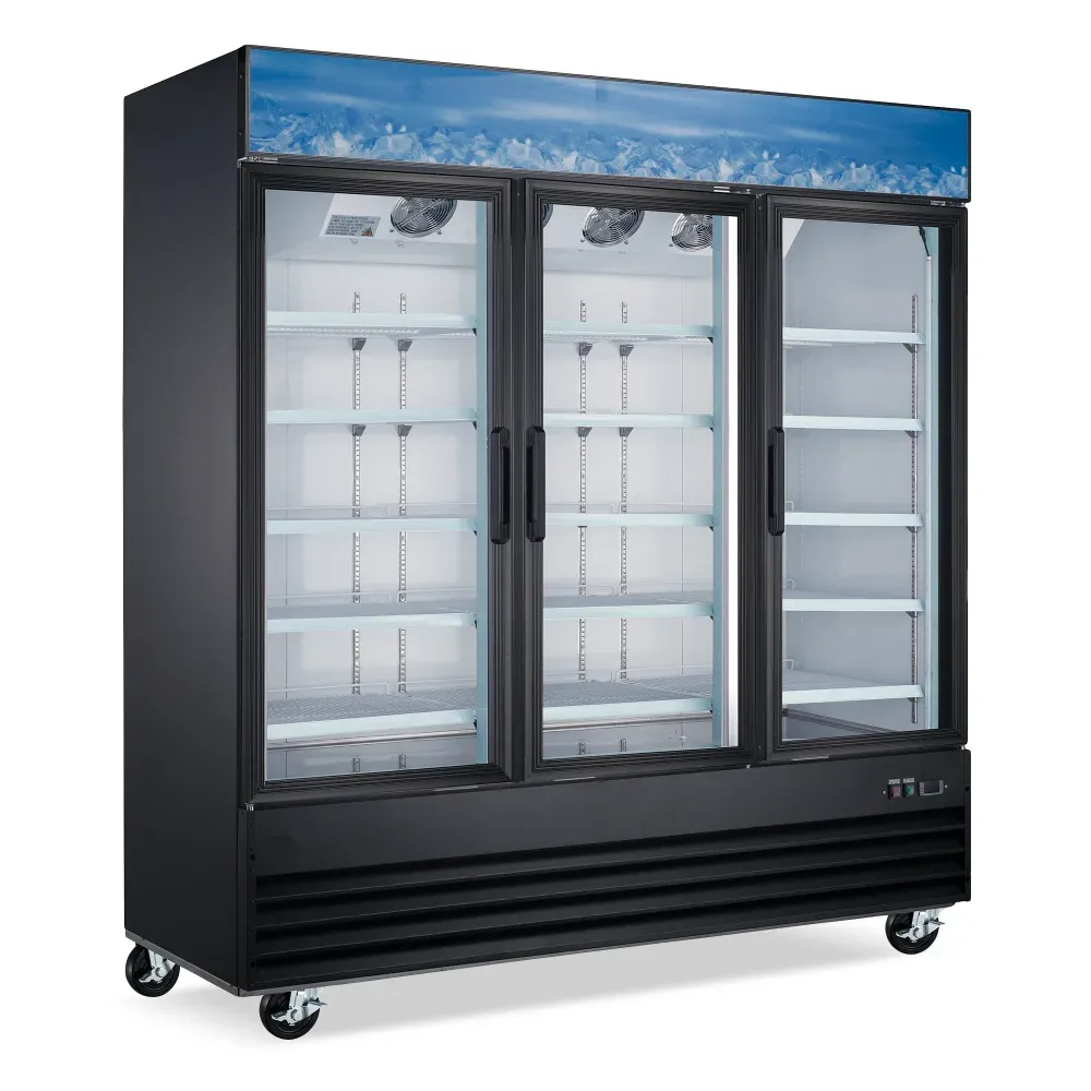 IceVault Series 80" Glass Door Merchandiser Freezer, 53 Cu. Ft., 3 Swing Doors, 1 Year Warranty
