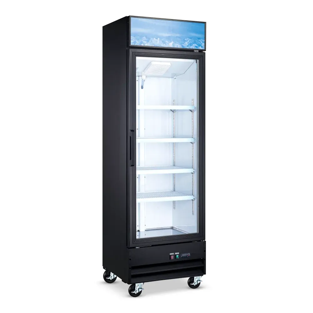 IceVault Series 22" Glass Door Merchandiser Refrigerator, 9 Cu. Ft., 1 Swing Door, 1 Year Warranty