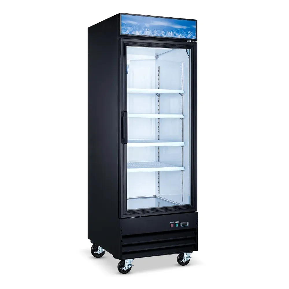 IceVault Series 28" Glass Door Merchandiser Refrigerator, 23 Cu. Ft., 1 Swing Door, 1 Year Warranty