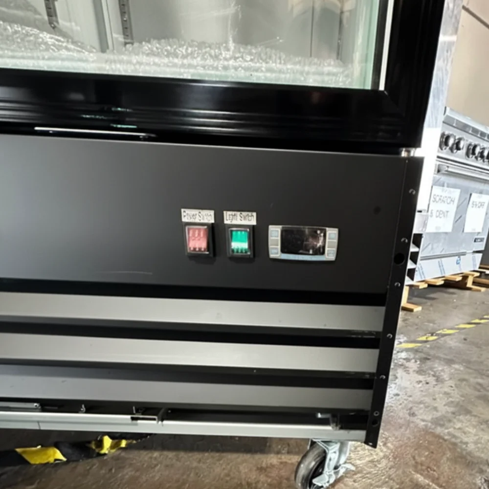 Used 53" Glass Door Merchandiser Refrigerator, 45 Cu. Ft., 2 Swing Doors, 1 Year Warranty