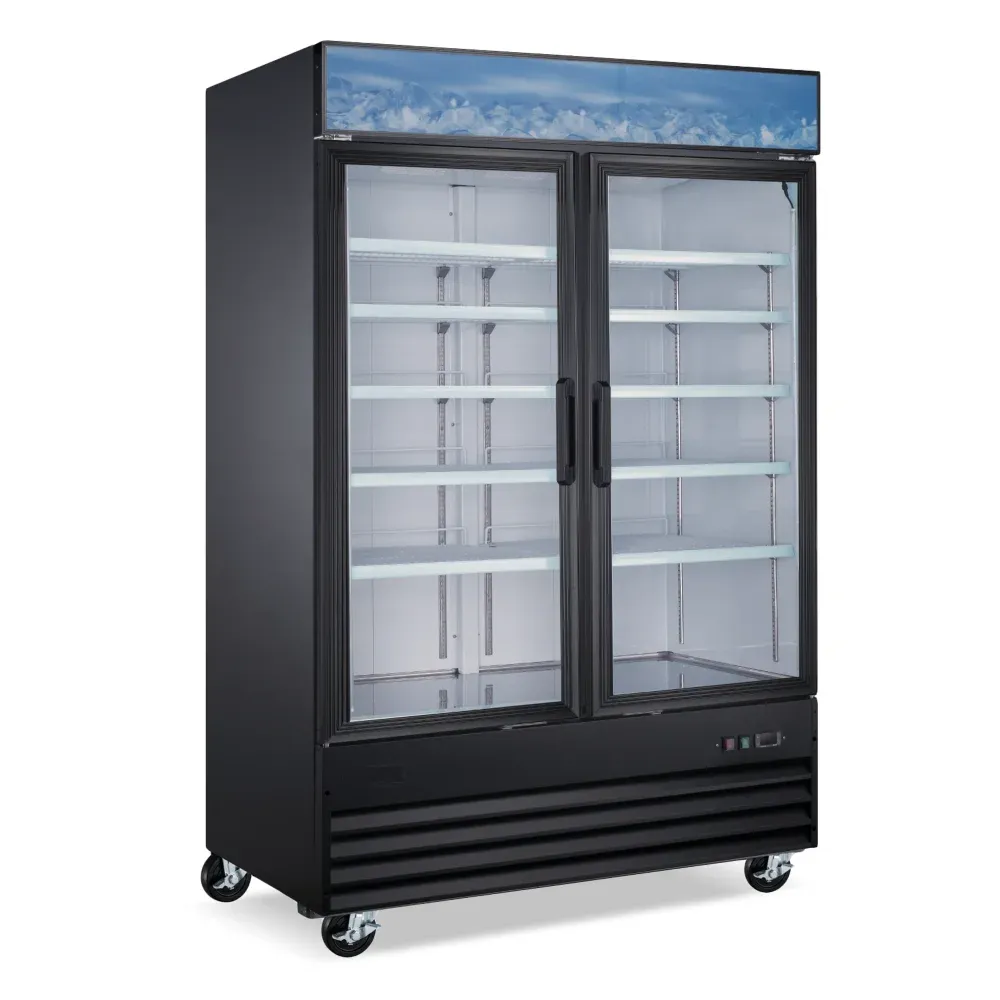 IceVault Series 53" Glass Door Merchandiser Refrigerator, 45 Cu. Ft., 2 Swing Doors, 1 Year Warranty