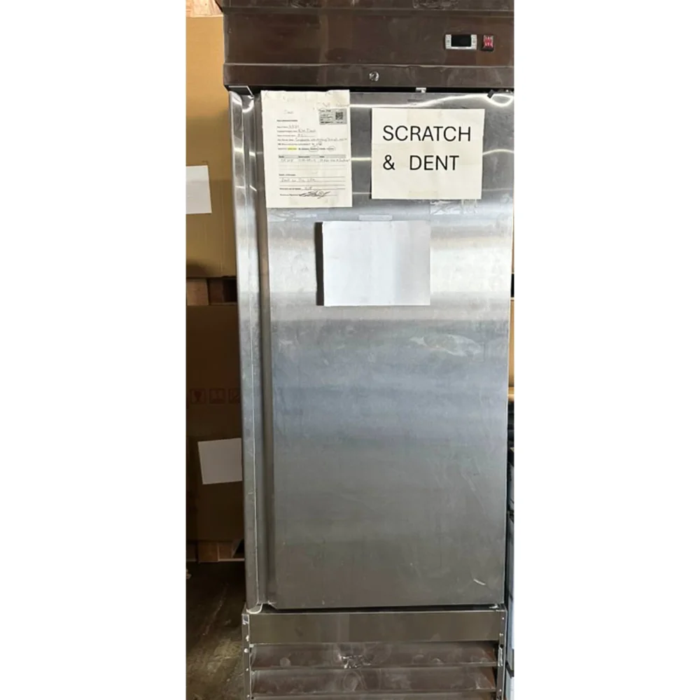 Used 32" Reach-In Freezer, 1 Solid Door, Stainless Steel, 1 Year Warranty