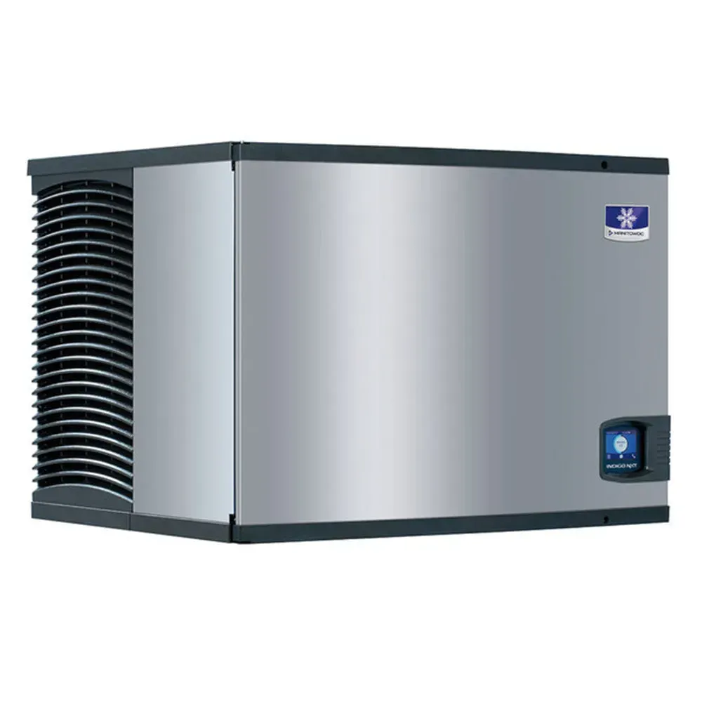 Manitowoc half-dice ice machine in thirty wide stainless air-cooled head, compact layout with no bin, suited for tight prep or beverage service areas.