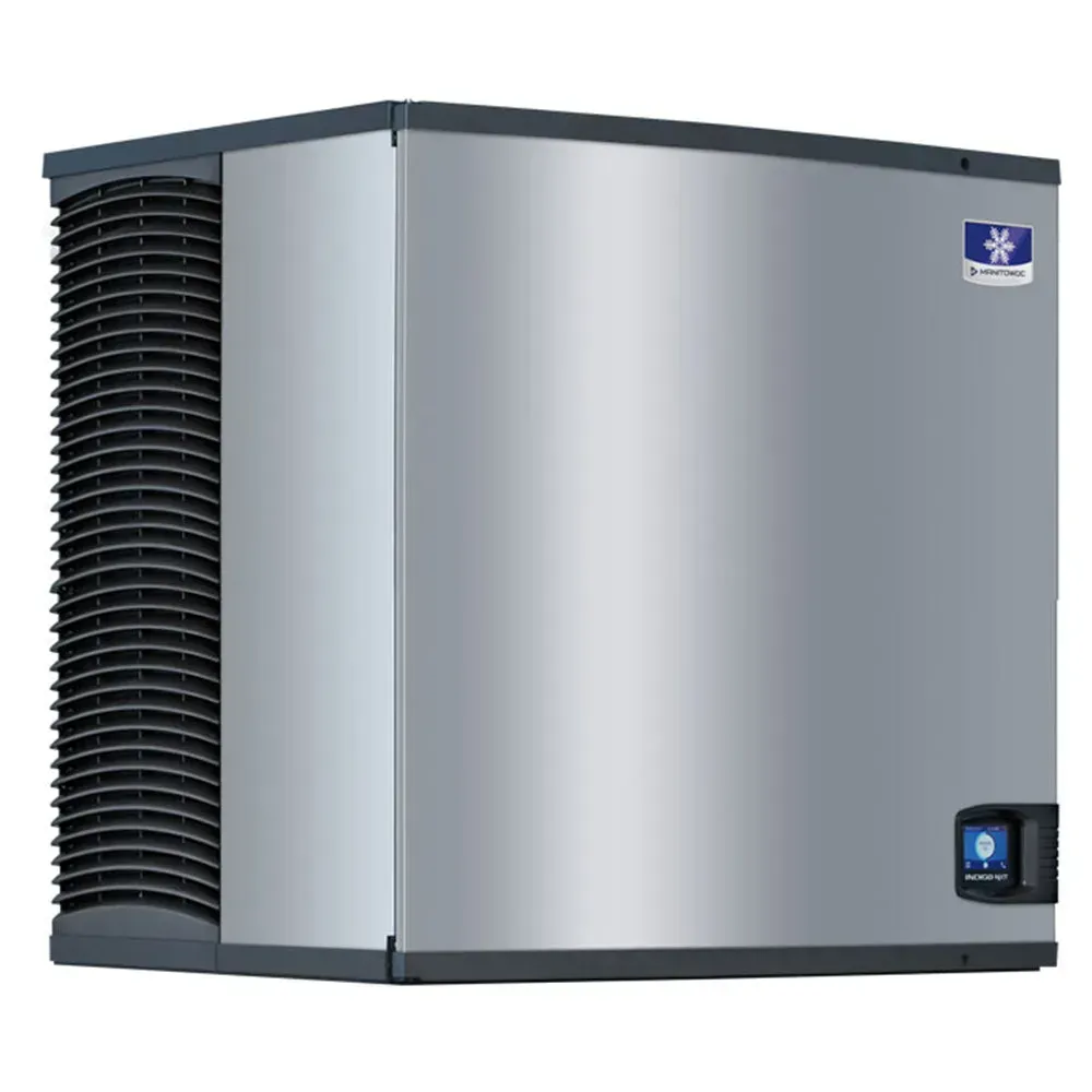 Manitowoc air-cooled half-dice ice machine head in stainless exterior with front vents, no bin, corrosion-resistant and high-output build.