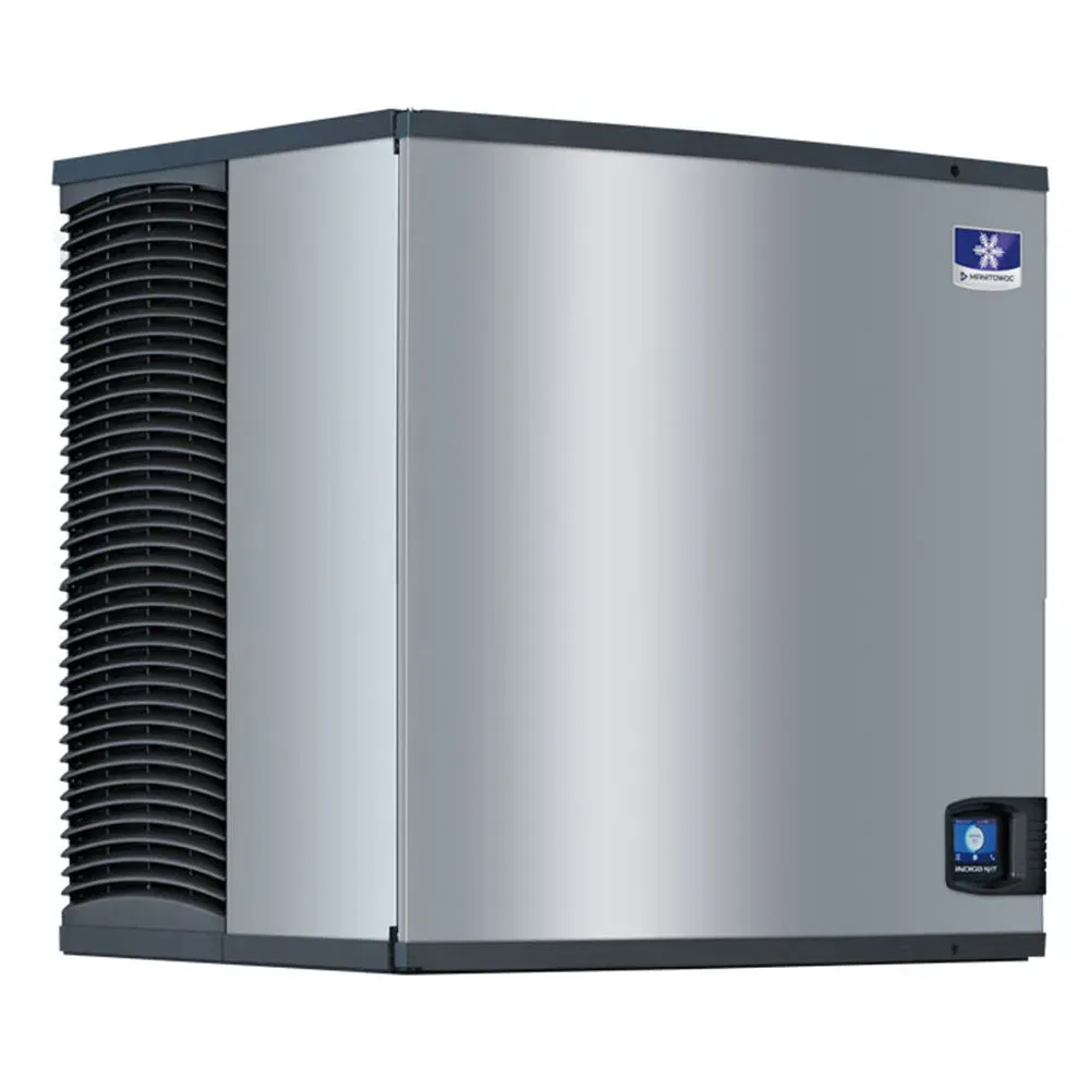 Manitowoc remote condenser half-size cube ice machine in stainless chassis with slide-out parts, no bin, built for high-volume ice production.