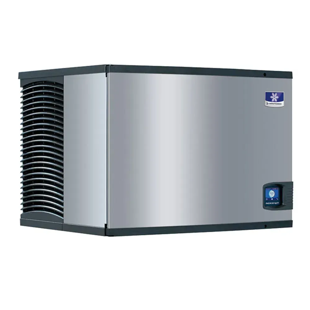 Manitowoc air-cooled half-cube ice head with corrosion-resistant stainless steel, front vents, easy tool-free cleaning, no bin, high ice capacity.