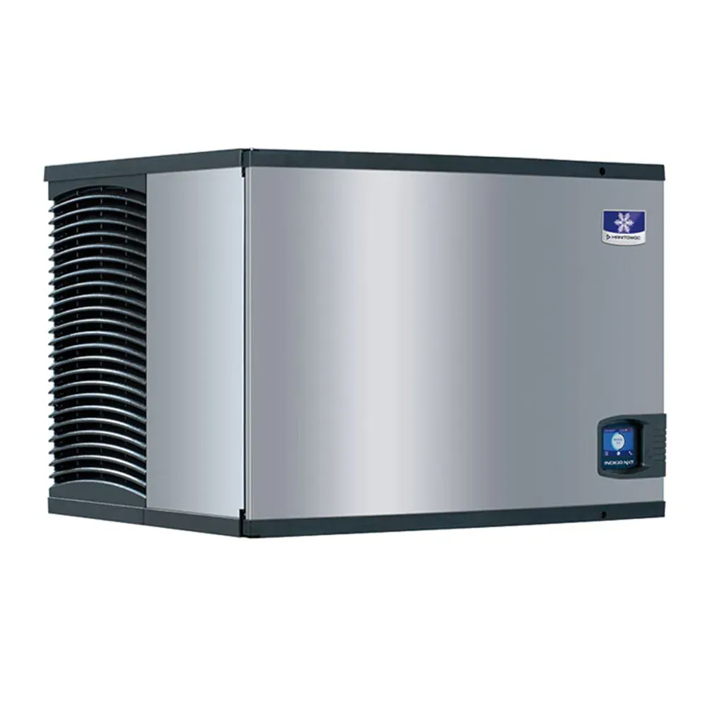 Manitowoc remote-cooled half-cube ice machine head, stainless exterior, modular width, no bin, daily reliable performance for busy commercial kitchens