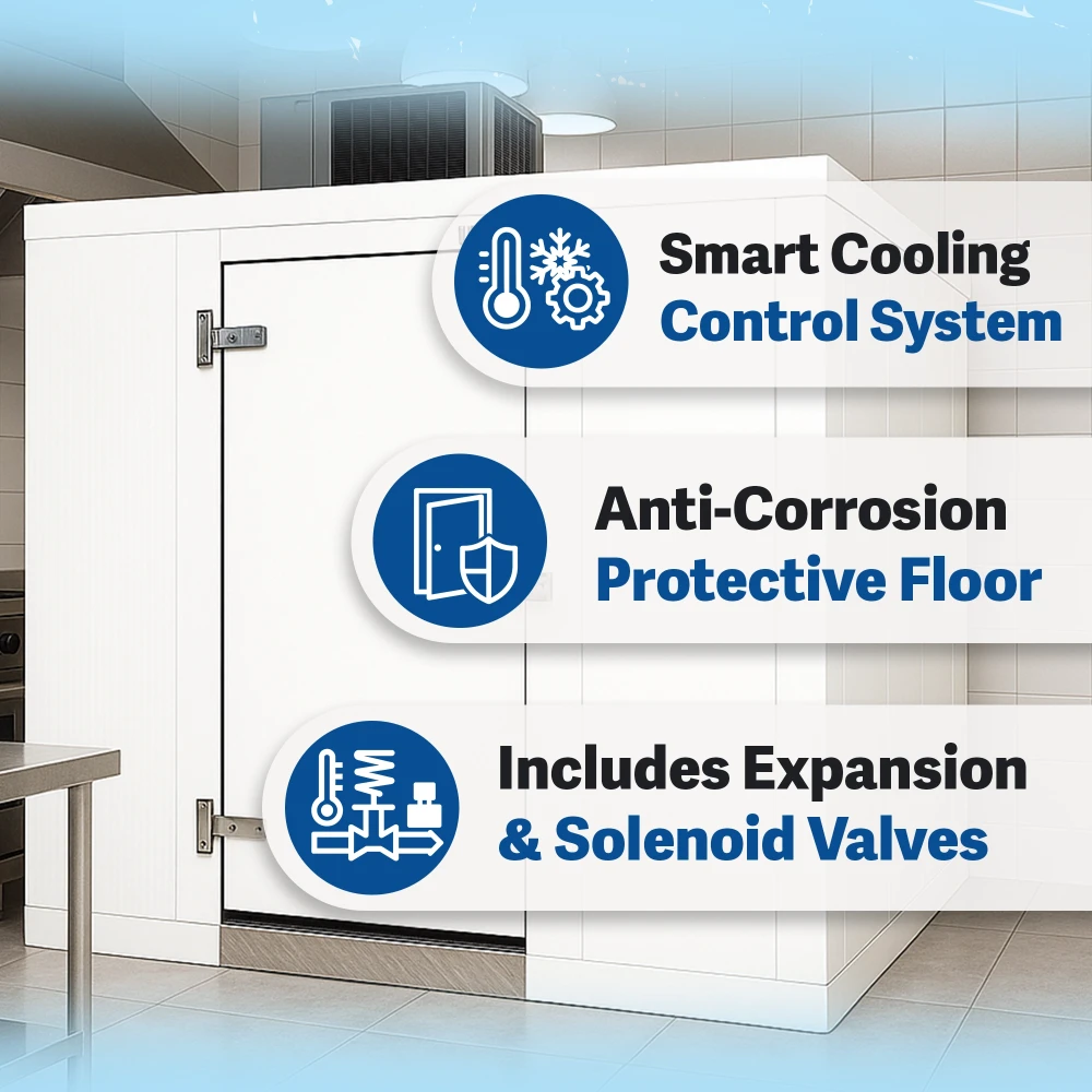 PolarBox Series 8' x 8' Quick Ship Walk-In Cooler With Floor & Top Mounted Refrigeration