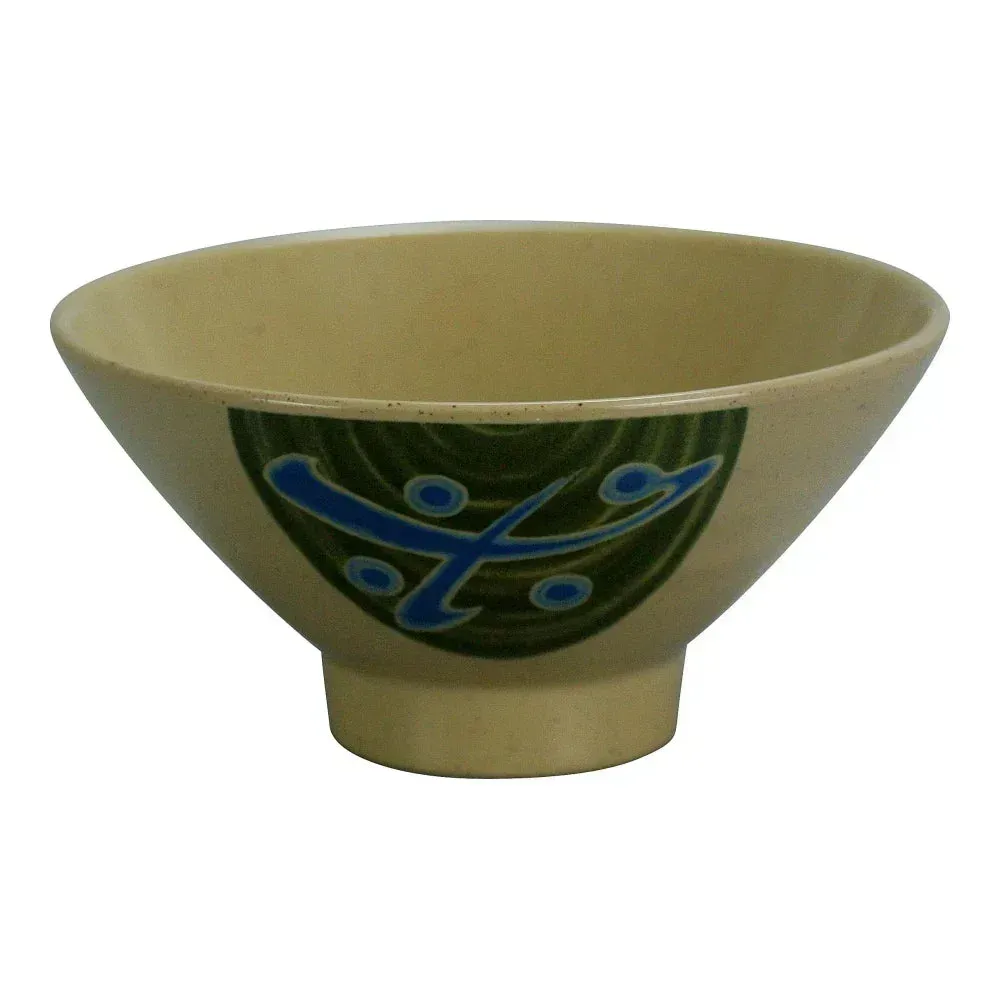 Yanco China stylish sand melamine jingdu bowl for soups or appetizers in cafes, with wide mouth for easy serving and graceful curved silhouette.