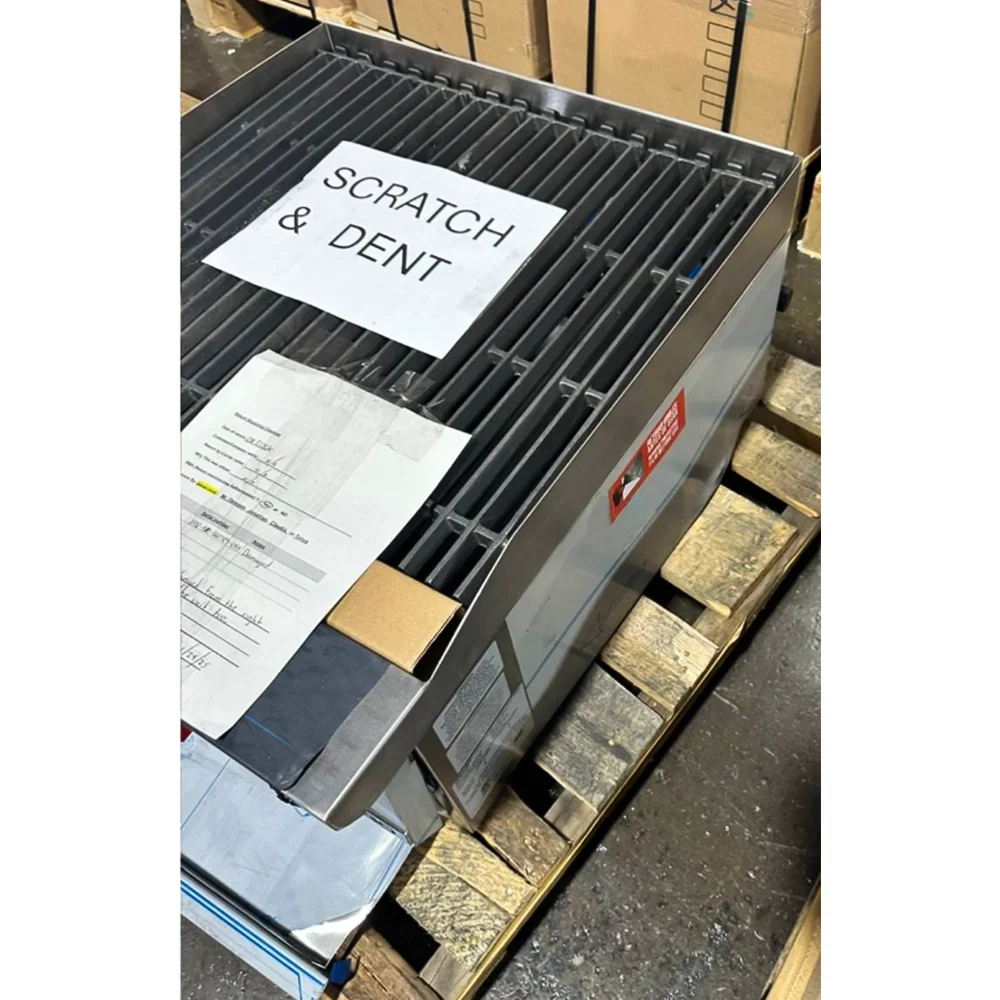 Used 24" Charbroiler with 2 Burners, Liquid Propane, 70,000 BTU, 1 Year Warranty