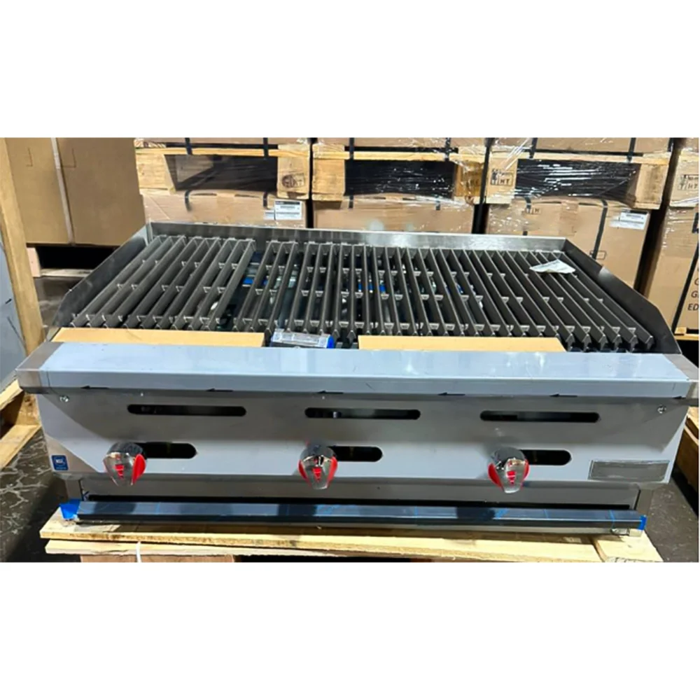 Used 36" Charbroiler with 3 Burners, Natural Gas, 105,000 BTU, 1 Year Warranty