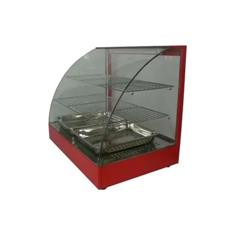 KitchenCore Series 26" Curved Glass Countertop Hot Food Display Case, 1200W, 1 Year Warranty